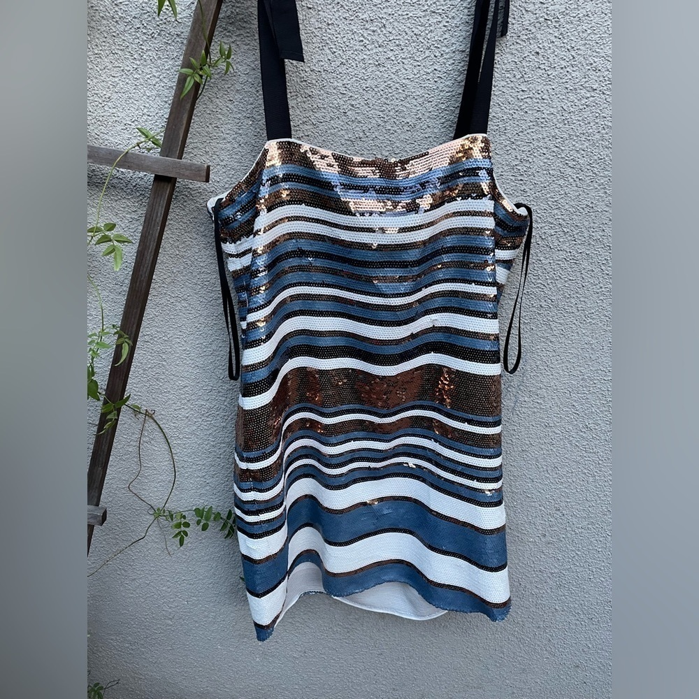 Veronica Beard Abril Striped Sequin Dress New With Tags! - Picture 7 of 11